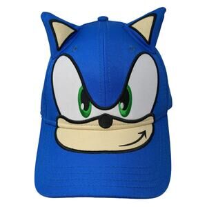 Sonic The Hedgehog Ears Slideback Hat Blue One Size Adjustable Sega